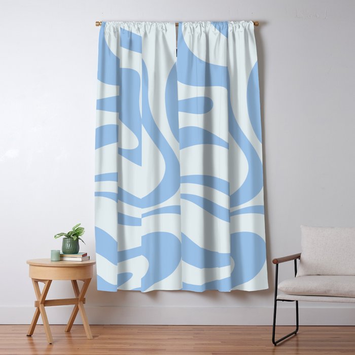 Soft Liquid Swirl Abstract Pattern Square in Powder Blue Window Curtain Gallery Image 5