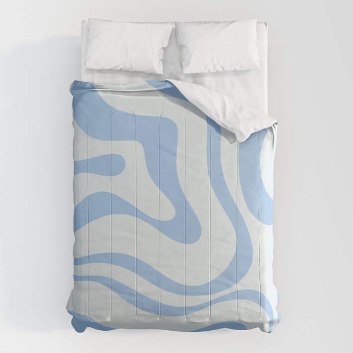 Soft Liquid Swirl Abstract Pattern Square in Powder Blue Comforter Gallery Image 6