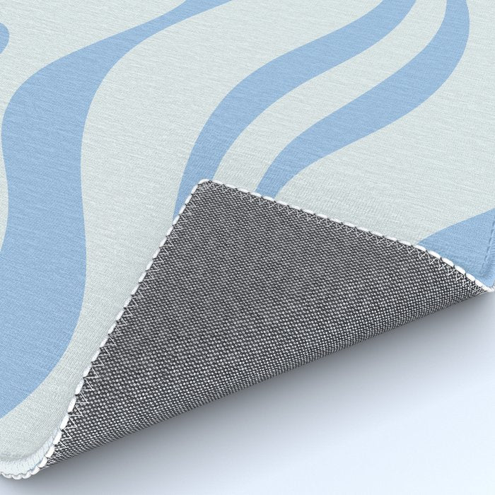 Soft Liquid Swirl Abstract Pattern Square in Powder Blue Rug Gallery Image 4