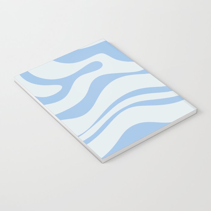 Soft Liquid Swirl Abstract Pattern Square in Powder Blue Notebook Gallery Image 3