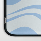Soft Liquid Swirl Abstract Pattern Square in Powder Blue Laptop Sleeve Gallery Image 3