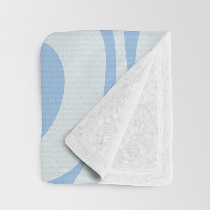 Soft Liquid Swirl Abstract Pattern Square in Powder Blue Throw Blanket Gallery Image 3