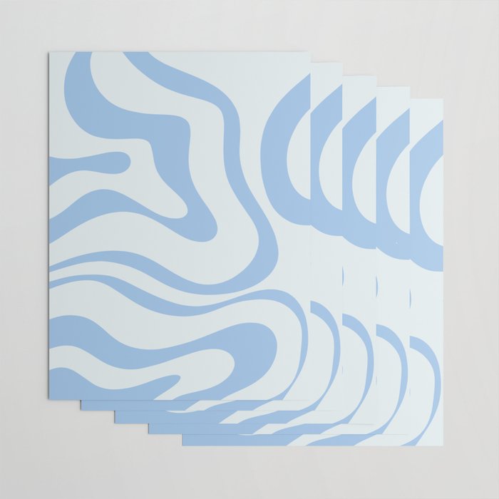 Soft Liquid Swirl Abstract Pattern Square in Powder Blue Wrapping Paper Gallery Image 3