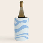 Soft Liquid Swirl Abstract Pattern Square in Powder Blue Wine Chiller Gallery Image 2