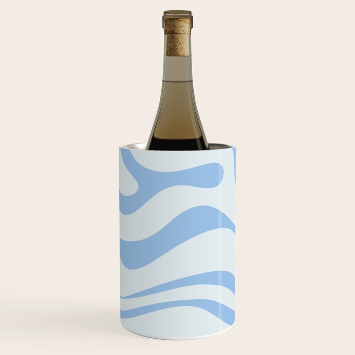 Soft Liquid Swirl Abstract Pattern Square in Powder Blue Wine Chiller Gallery Image 2