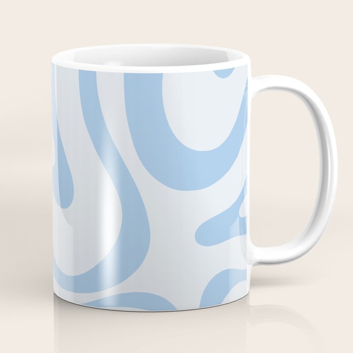 Soft Liquid Swirl Abstract Pattern Square in Powder Blue Coffee Mug Gallery Image 1