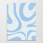 Soft Liquid Swirl Abstract Pattern Square in Powder Blue Notebook Gallery Image 4