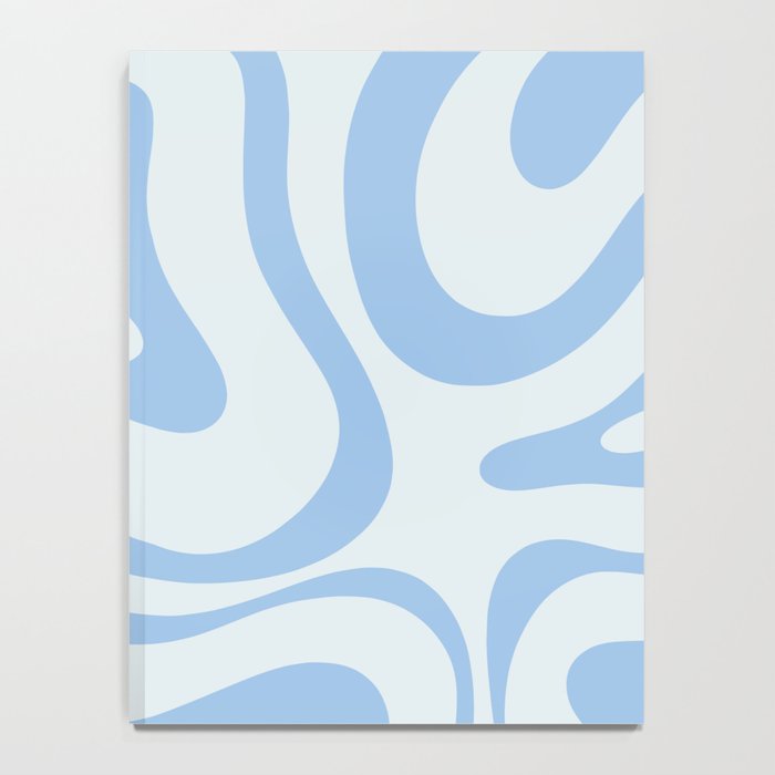 Soft Liquid Swirl Abstract Pattern Square in Powder Blue Notebook Gallery Image 4