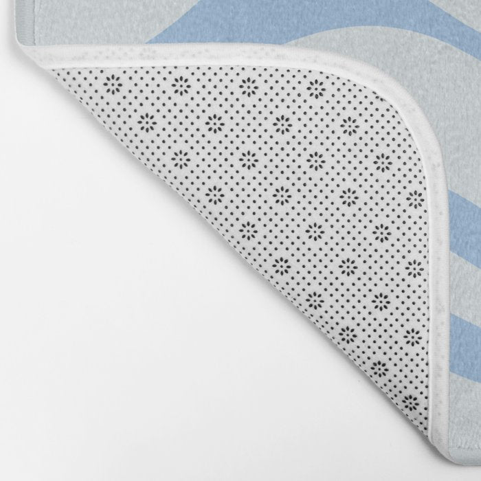 Soft Liquid Swirl Abstract Pattern Square in Powder Blue Bath Mat Gallery Image 2
