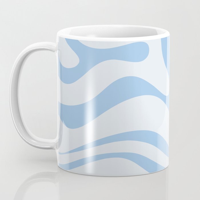 Soft Liquid Swirl Abstract Pattern Square in Powder Blue Coffee Mug Gallery Image 3
