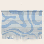 Soft Liquid Swirl Abstract Pattern Square in Powder Blue Wall Hanging Gallery Image 1