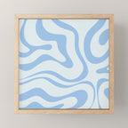 Soft Liquid Swirl Abstract Pattern Square in Powder Blue Mini Art Print Gallery Image 1