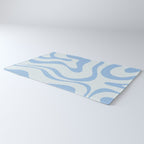 Soft Liquid Swirl Abstract Pattern Square in Powder Blue Rug Gallery Image 3