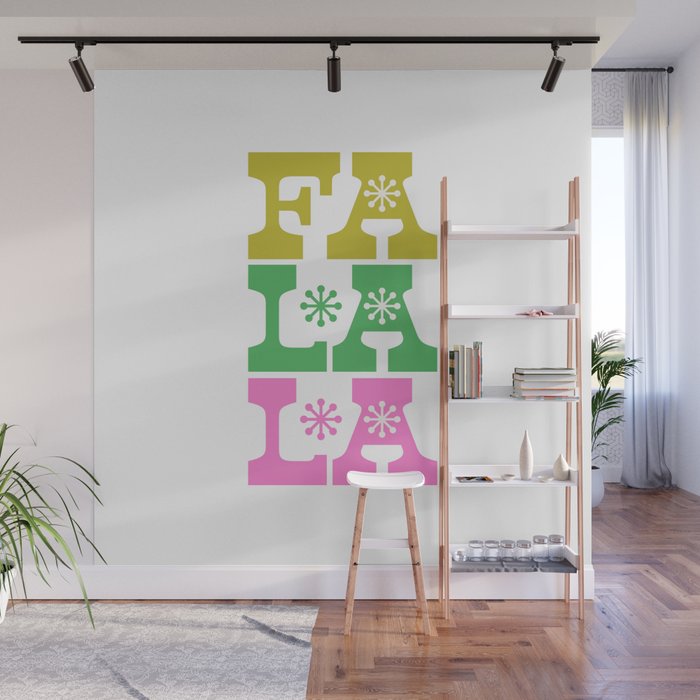 Fa La La- Pink & Green Wall Mural Gallery Image 1
