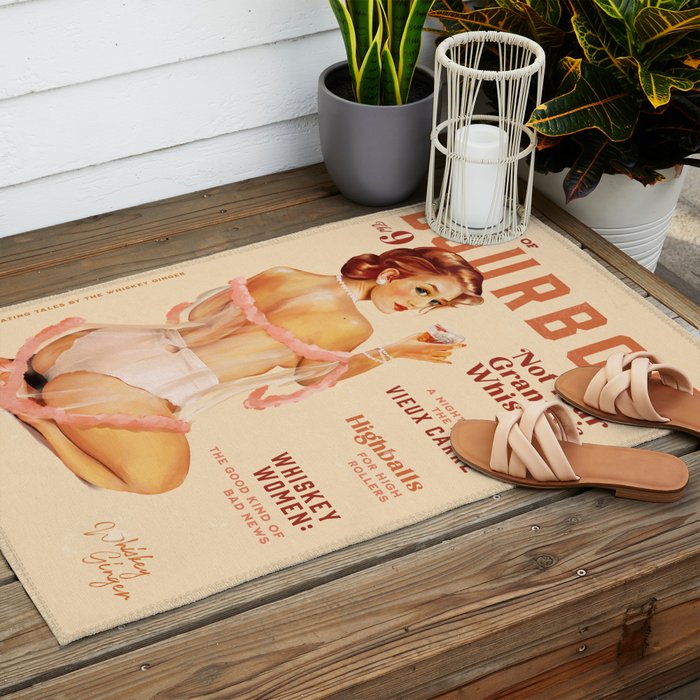 The Babes Of Bourbon Vol. 9 - Vintage Pinup Art Outdoor Rug Gallery Image 2