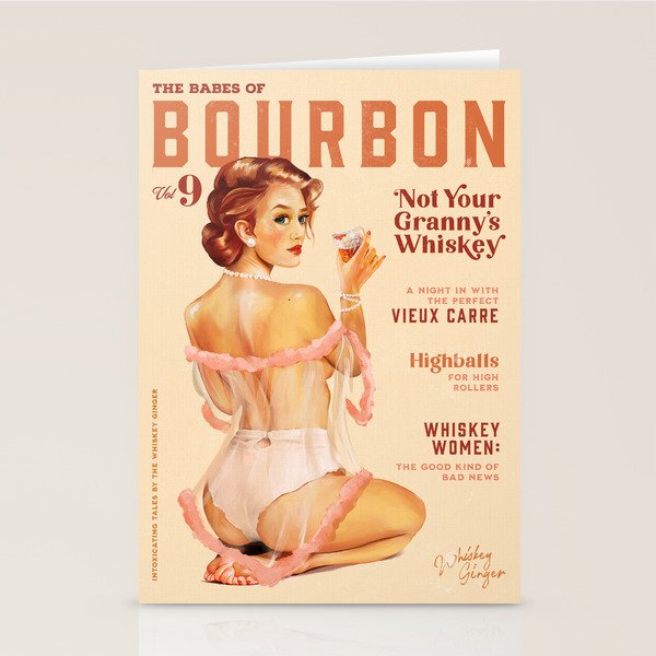The Babes Of Bourbon Vol. 9 - Vintage Pinup Art Stationery Card Gallery Image 1