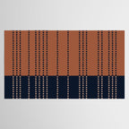Spotted Stripes, Terracotta and Navy Blue Tablecloth Gallery Image 2