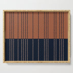 Spotted Stripes, Terracotta and Navy Blue Serving Tray Gallery Image 1