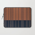 Spotted Stripes, Terracotta and Navy Blue Laptop Sleeve Gallery Image 1