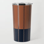 Spotted Stripes, Terracotta and Navy Blue Travel Mug Gallery Image 1