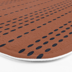 Spotted Stripes, Terracotta and Navy Blue Bath Mat Gallery Image 3