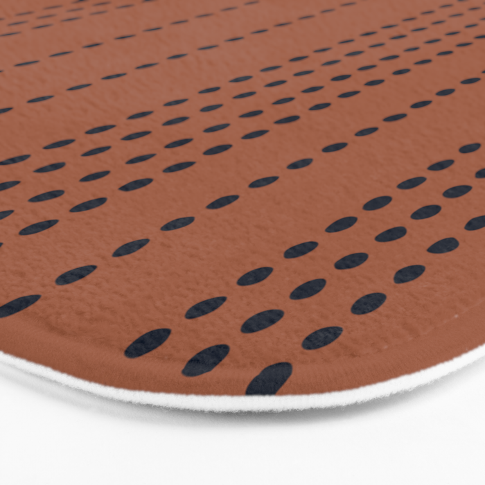 Spotted Stripes, Terracotta and Navy Blue Bath Mat Gallery Image 3
