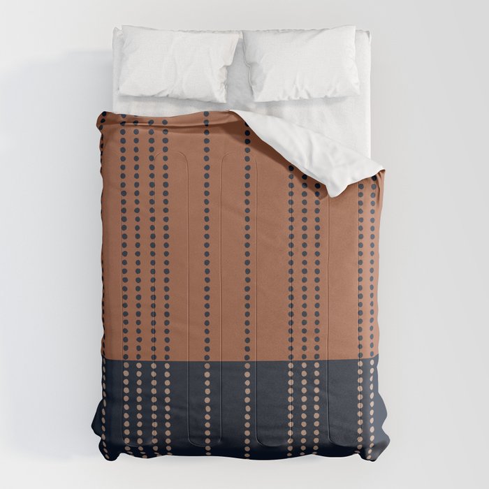 Spotted Stripes, Terracotta and Navy Blue Comforter Gallery Image 6