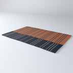 Spotted Stripes, Terracotta and Navy Blue Rug Gallery Image 3