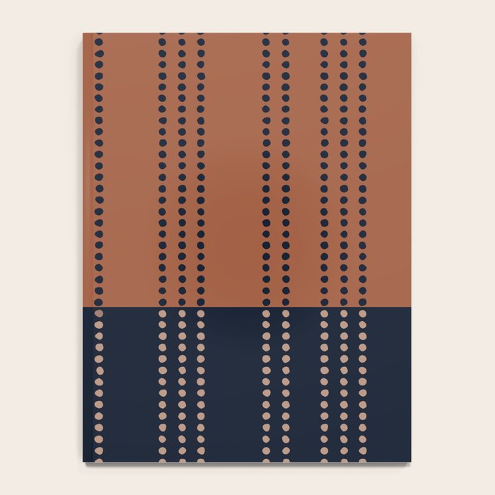 Spotted Stripes, Terracotta and Navy Blue Notebook Gallery Image 4