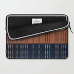 Spotted Stripes, Terracotta and Navy Blue Laptop Sleeve Gallery Image 2