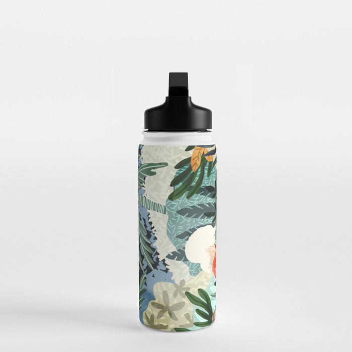 The Distracted Reader | Mindfulness Solo Travel | Bohemian Jungle Botanical Mood | Nature Book Lady Water Bottle Gallery Image 3
