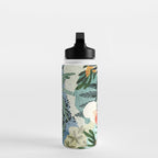 The Distracted Reader | Mindfulness Solo Travel | Bohemian Jungle Botanical Mood | Nature Book Lady Water Bottle Gallery Image 3