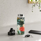 The Distracted Reader | Mindfulness Solo Travel | Bohemian Jungle Botanical Mood | Nature Book Lady Water Bottle Gallery Image 4