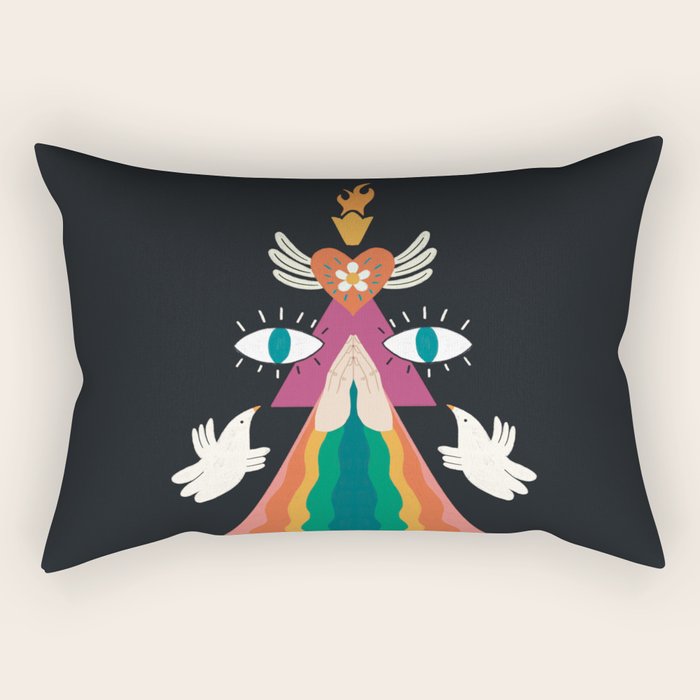Rainbow Blessings  Rectangular Pillow Gallery Image 2