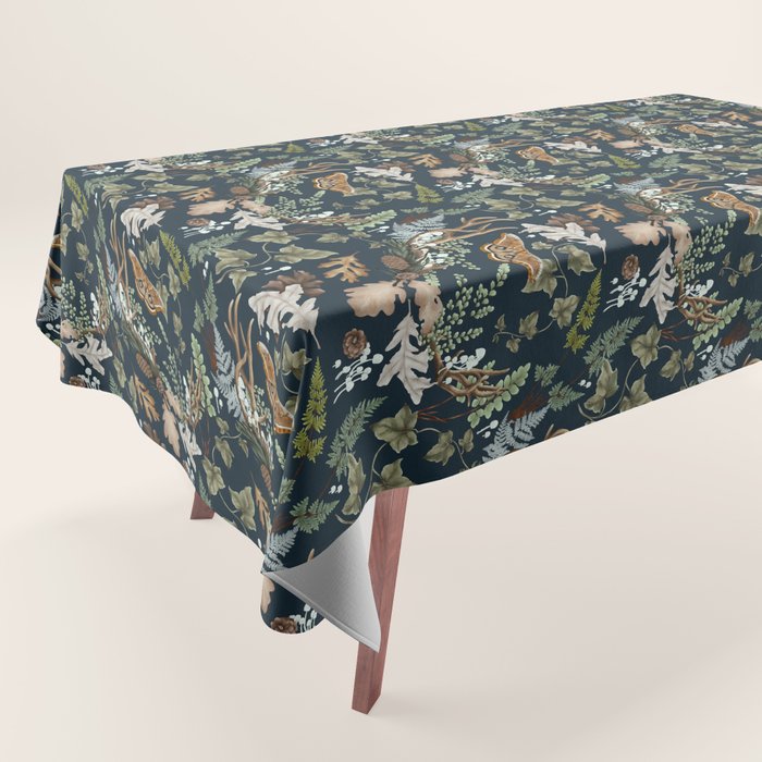 Bohemian leafy forest at night Tablecloth Gallery Image 1