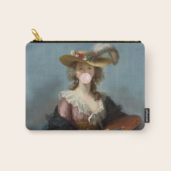 Bubble Gum Diva in a Straw Hat Carry All Pouch Gallery Image 1