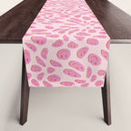 70s retro pink smiles pattern  Table Runner Gallery Image 1