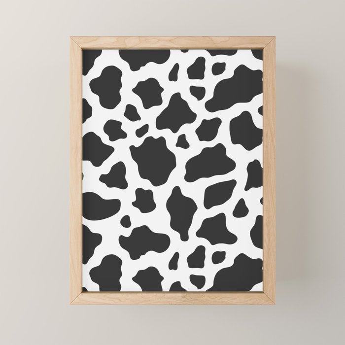 Black and White Cow Print Mini Art Print Gallery Image 1