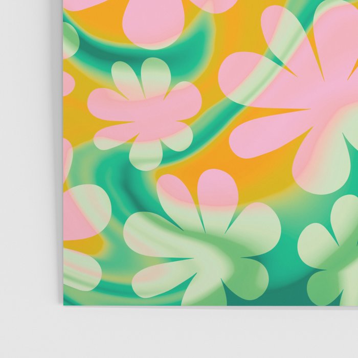 Retro Daisy Tie Dye Pattern Poster Gallery Image 3