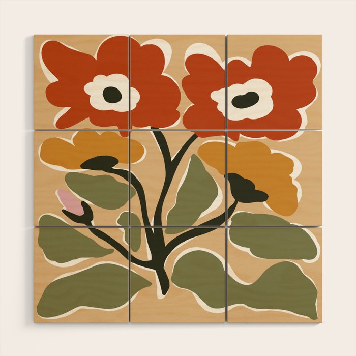 big blooming matisse flower  Wood Wall Art Gallery Image 1