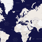 Navy blue and cream world map, "Austin" Coffee Mug Gallery Image 2