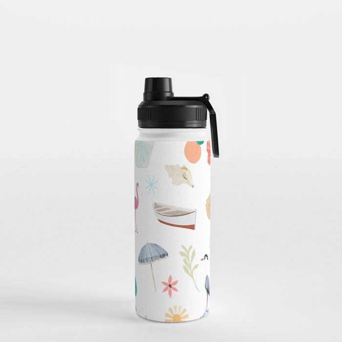 Fun beach pattern Water Bottle Gallery Image 2