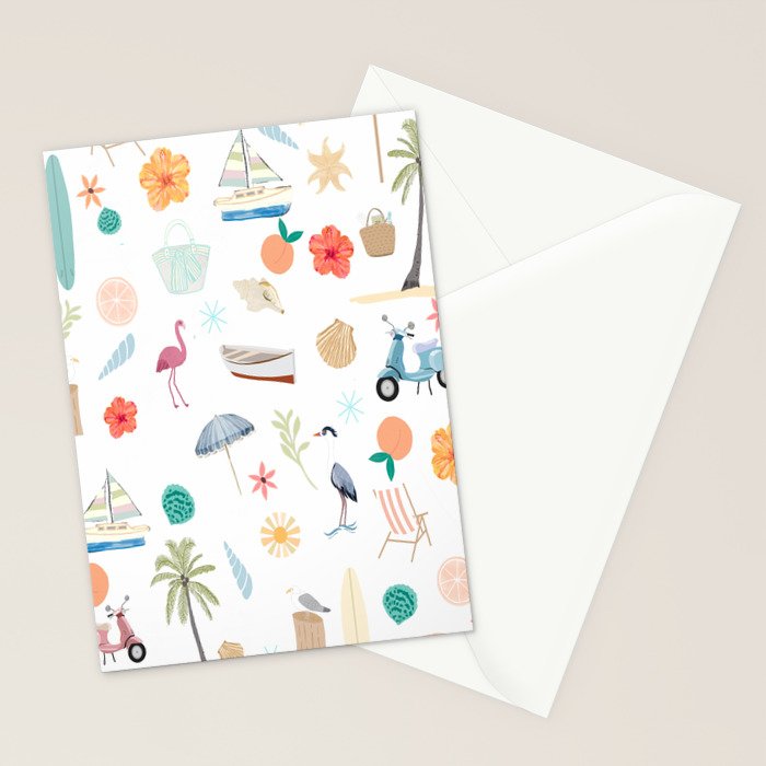 Fun beach pattern Stationery Card Gallery Image 2