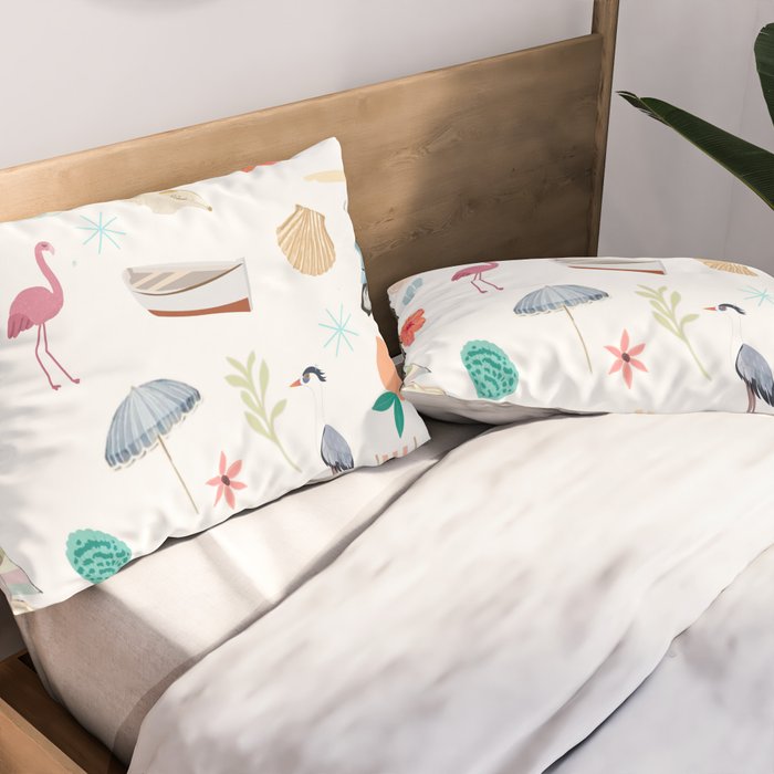 Fun beach pattern Pillow Sham Gallery Image 2