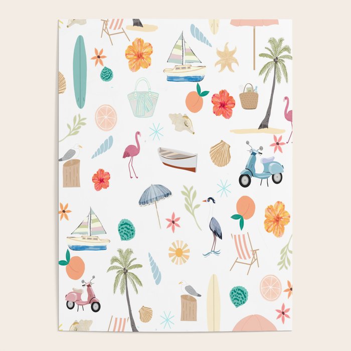 Fun beach pattern Poster Gallery Image 4