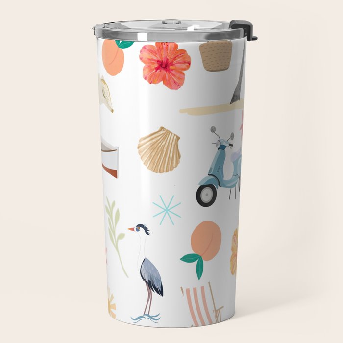 Fun beach pattern Travel Mug Gallery Image 2