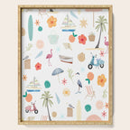 Fun beach pattern Serving Tray Gallery Image 1