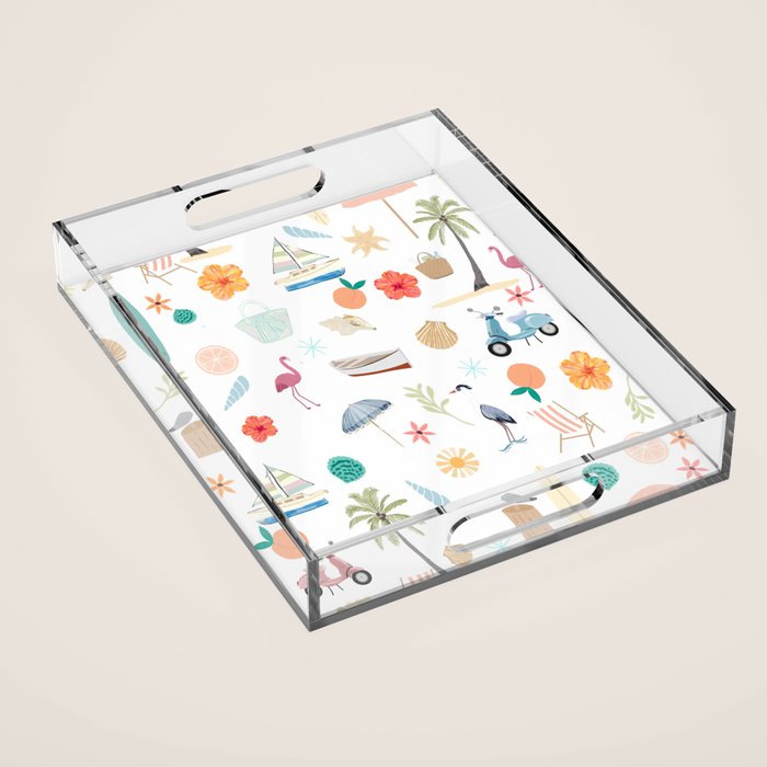 Fun beach pattern Acrylic Tray Gallery Image 1