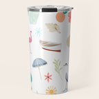 Fun beach pattern Travel Mug Gallery Image 1