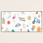 Fun beach pattern Desk Mat Gallery Image 3